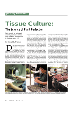 Tissue Culture - Greenhouse Product News