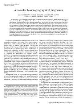 A basis for bias in geographical judgements
