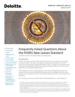 Frequently Asked Questions About the FASB`s New