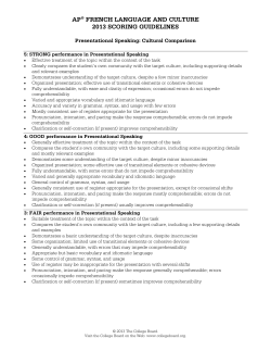 ap&reg; french language and culture 2013 scoring guidelines