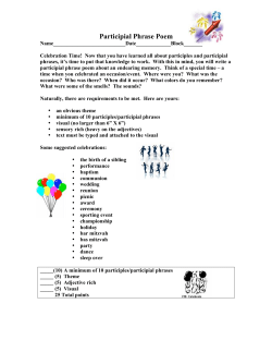 Participial Phrase Poem