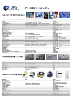 product list 2015 - Hurst Scientific