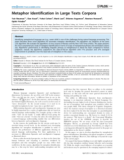 Metaphor Identification in Large Texts Corpora