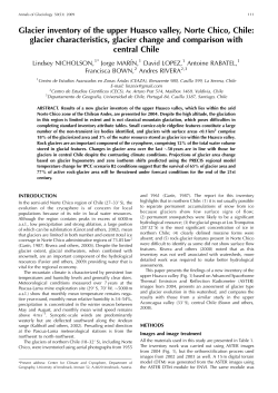 Glacier inventory of the upper Huasco valley, Norte Chico, Chile
