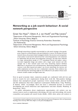 Networking as a job search behaviour: A social network perspective
