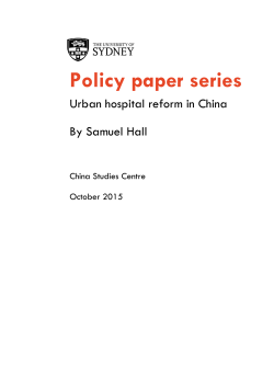 Policy paper series - The University of Sydney