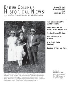 british columbia historical news - UBC Library