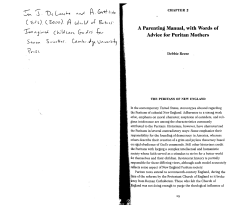 A Parenting Manual, with Words of Advice for Puritan
