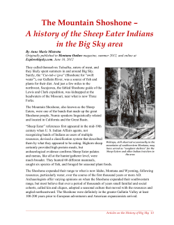 The Mountain Shoshone &ndash; A history of the Sheep Eater Indians in