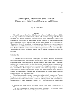 Contraception, Abortion and State Socialism