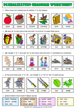PluralIzatIon grammar worksheet