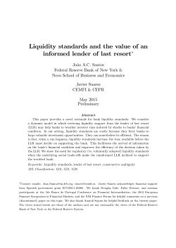Session 5: Liquidity standards and the value of an informed lender