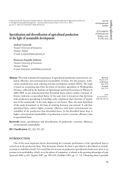 Specialization and diversification of agricultural production in the