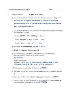 Reaction Mechanism Examples