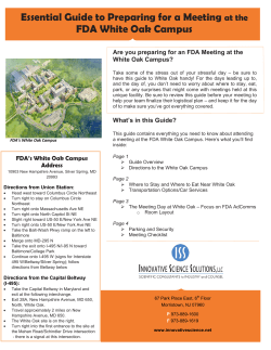 Essential Guide to Preparing for a Meeting at the FDA White Oak