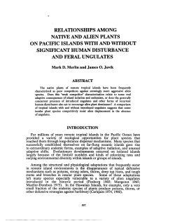 Relationships Among Native and Alien PLants on Pacific Islands