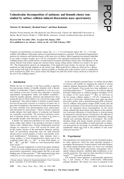 Unimolecular decomposition of antimony and bismuth cluster ions