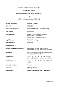 Page 1 of 42 Conduct and Competence Committee