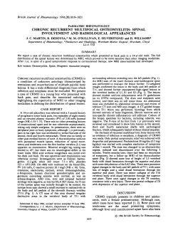 chronic recurrent multifocal osteomyelitis: spinal involvement and