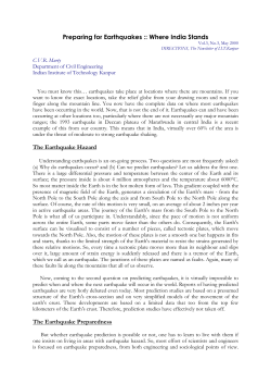 Preparing for Earthquakes :: Where India Stands The