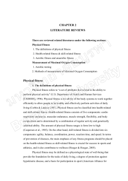 CHAPTER 2 LITERATURE REVIEWS Physical fitness
