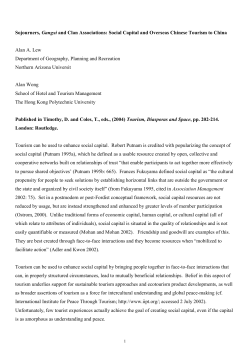 Sojourners, Gangxi and Clan Associations: Social Capital and