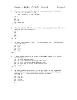 Chemistry 1A Fall 2014 MWF 12:30 Midterm 2 Test Form A