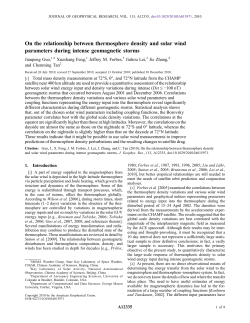 On the relationship between thermosphere density and solar wind
