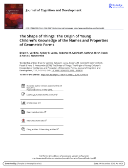 The Shape of Things: The Origin of Young Children`s Knowledge of