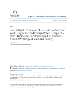 The Stuttgart Declaration of 1945 - Digital Commons @ George Fox