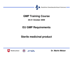EU GMP requirements - Sterile medicinal product - EMA