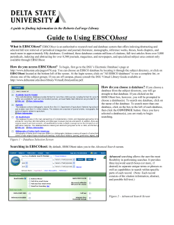 Guide to Using EBSCOhost