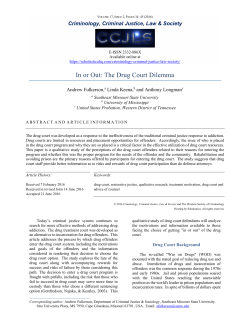 In or Out: The Drug Court Dilemma - Criminology, Criminal Justice