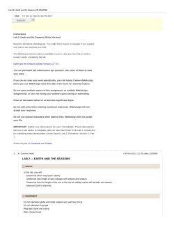 lab 2 &mdash; earth and the seasons