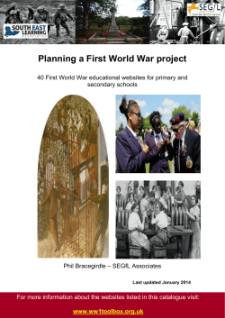 to SEGfL First World War Digital Resources Guide