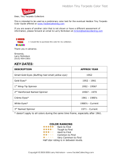 Heddon Tiny Torpedo Color Guide TEST