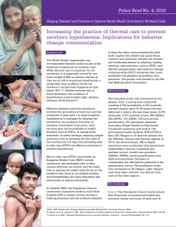 Increasing the practice of thermal care to prevent