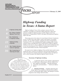 Highway Funding in Texas: A Status Report