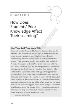 How Does Students` Prior Knowledge Affect Their Learning?