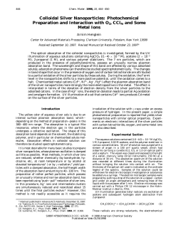 Colloidal Silver Nanoparticles: Photochemical Preparation and