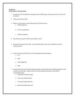 US History Crash Course: The New Deal 1. During