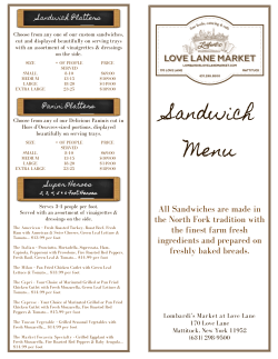 Sandwich Menu - Lombardi`s Love Lane Market