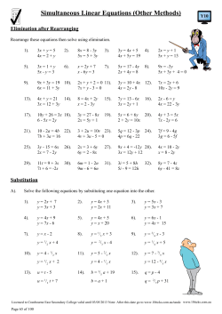 Simultaneous Linear Equations (Other Methods)
