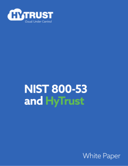 NIST 800-53 and HyTrust