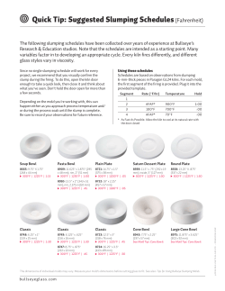 Quick Tip: Suggested Slumping Schedules (Fahrenheit)