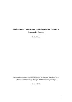The Problem of Constitutional Law Reform in New Zealand: A