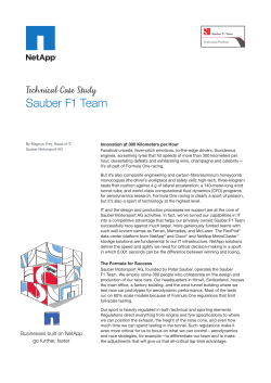 NetApp Technical Case Study - Sauber F1 Team