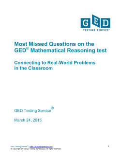 Most Missed Questions on the GED Mathematical