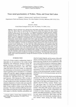 Trace metal geochemistry of Walker, Mono, and Great Salt Lakes