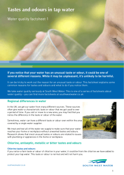 Tastes and odours - South West Water